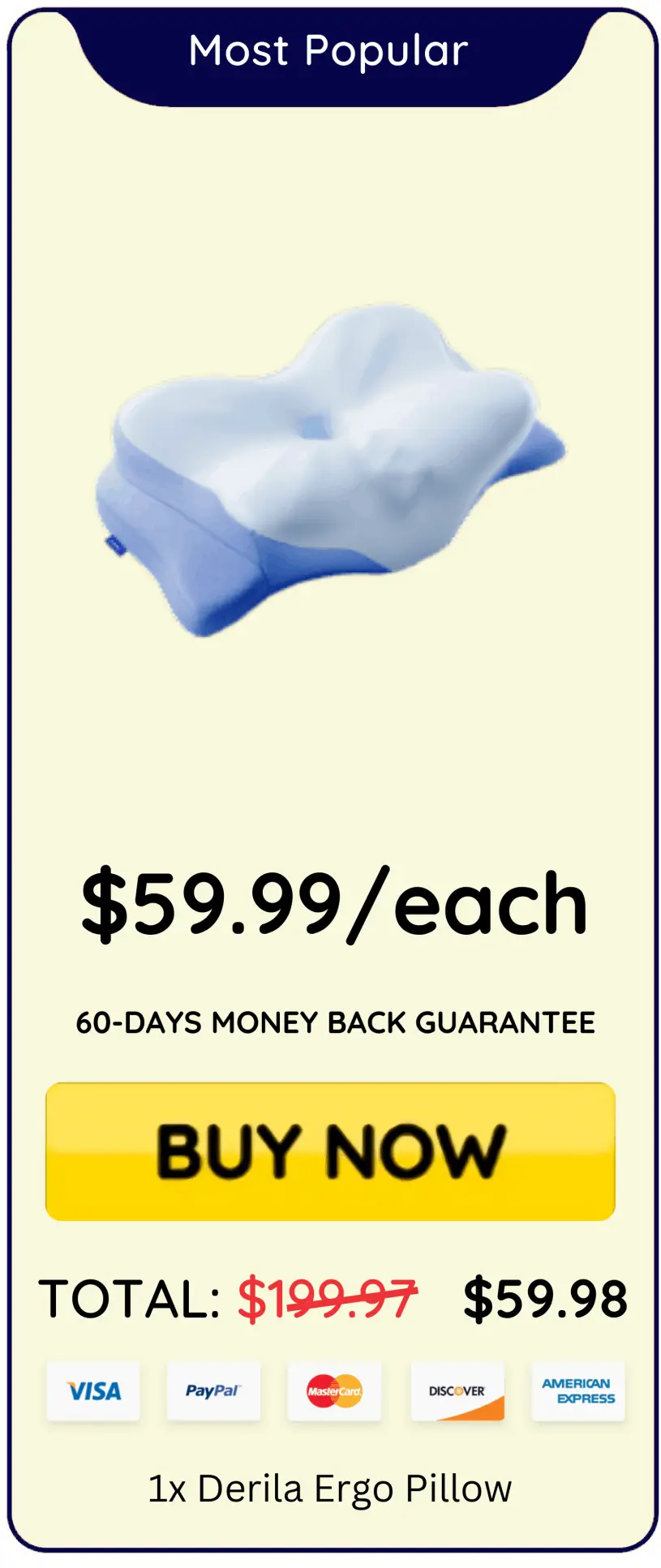 Derila Ergo Pillow one bottle