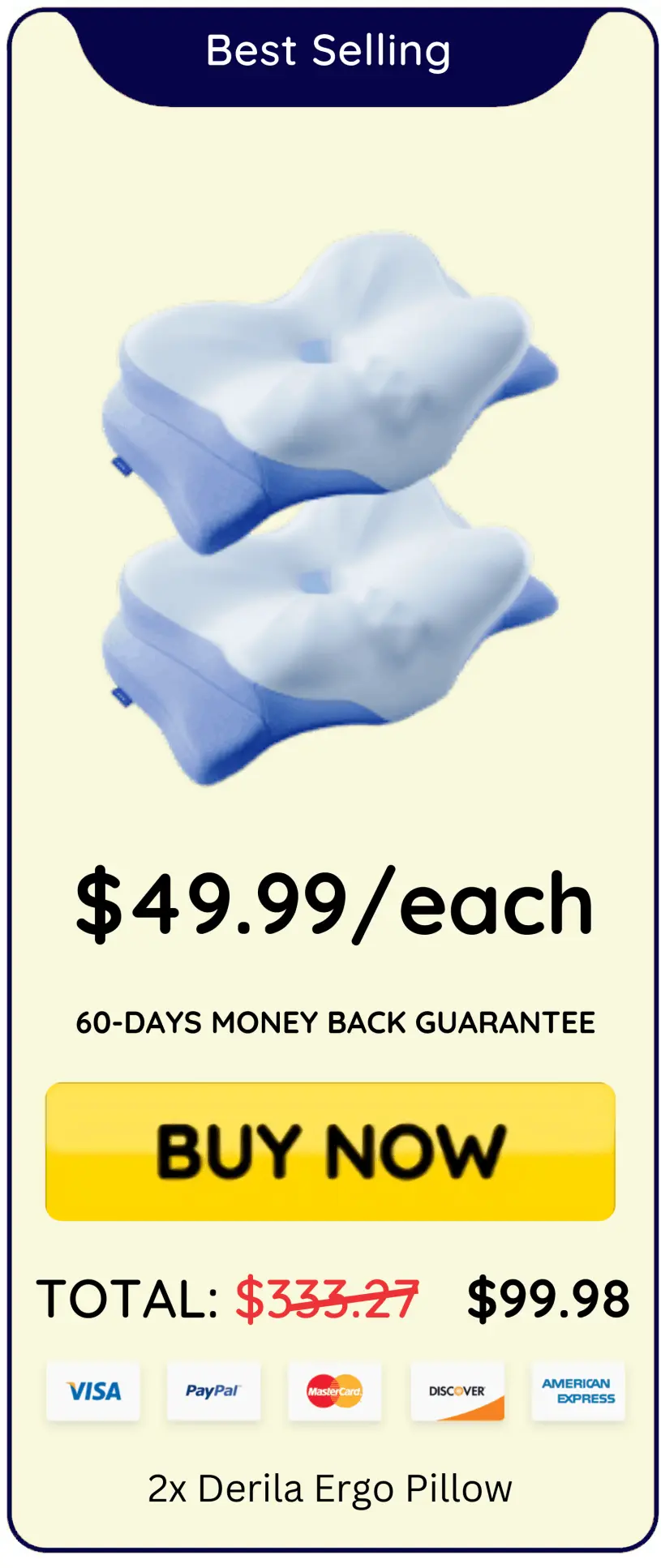 Derila Ergo Pillow three bottles order